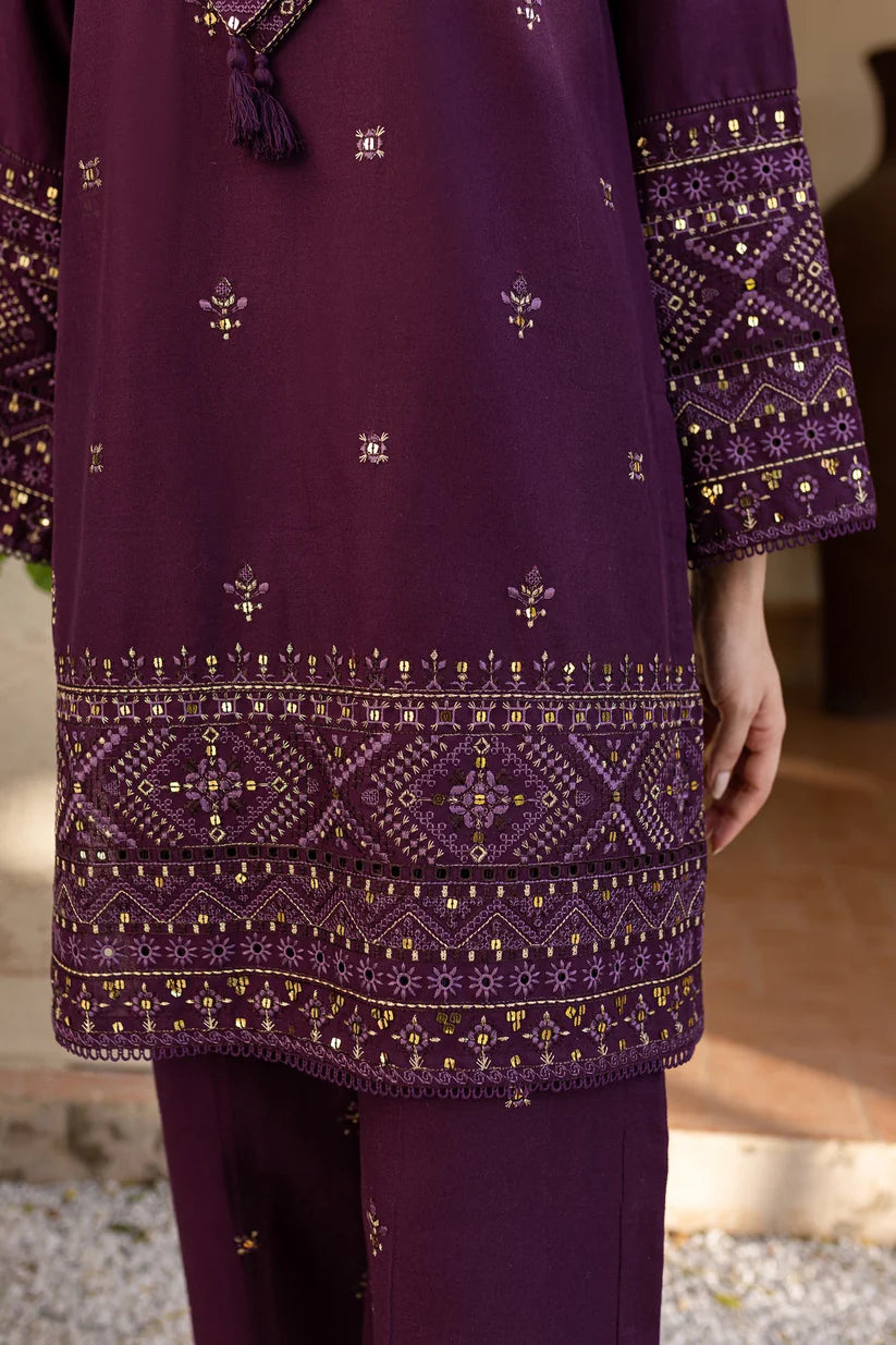 BATIK-2PC DHANAK EMBROIDERED SHIRT & EMBROIDERED TROUSER-W.J-1802