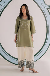 BATIK-2PIECE DHANAK EMBROIDERED SHIRT WITH DHANAK EMB TROUSER-WJ-15007