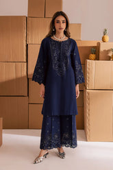 BATIK-2PIECE DHANAK EMBROIDERED SHIRT WITH DHANAK EMB TROUSER-WJ-15037