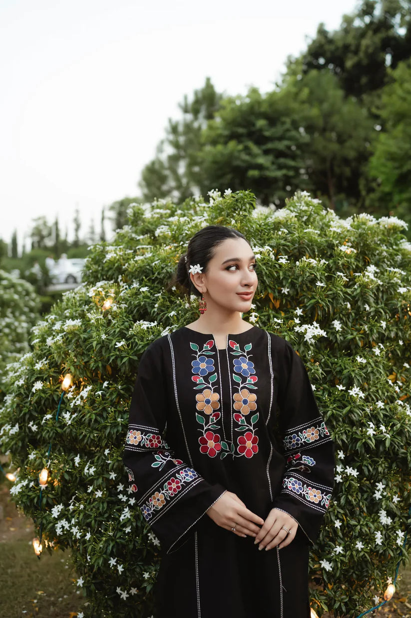 URGE-2PC DHANAK EMBROIDERED SHIRT WITH DHANAK EMB TROUSER-W.J-1799