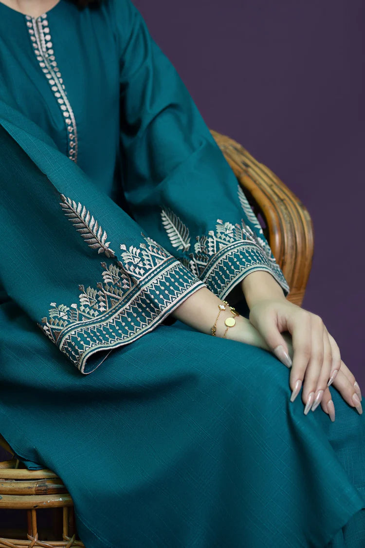 URGE-2PC DHANAK EMBROIDERED SHIRT AND EMBROIDRED TROUSER-W.J-113