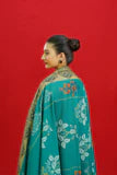 URGE-3PC DHANAK EMBROIDERED SHIRT WITH COUTURE PRINTED SHAWL & EMB TROUSER-W.J-1198