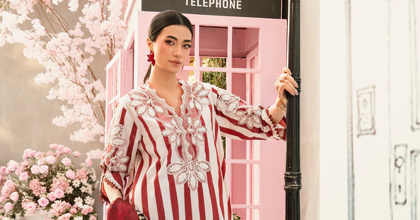 MARIA.B-3PC LAWN EMBROIDERED PRINTED SHIRT WITH CHIFFON PRINT DUPATTA AND PRINT TROUSER-W.J-1701