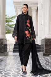 MARIA.B-3PC DHANAK EMBROIDERED SHIRT WITH CHIFFON EMBROIDERED DUPATTA AND TROUSER-W.J-5202