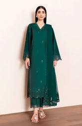 SERAN-3PC DHANAK EMBROIDERED SHIRT WITH SILK EMBROIDERED DUPATTA AND TROUSER-W.J-5196