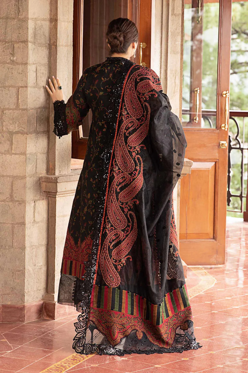 MARIA.B-3PC LAWN PRINTED EMB SHIRT WITH CHIFFON PRINT DUPATTA AND PRINT TROUSER-W.J-1784