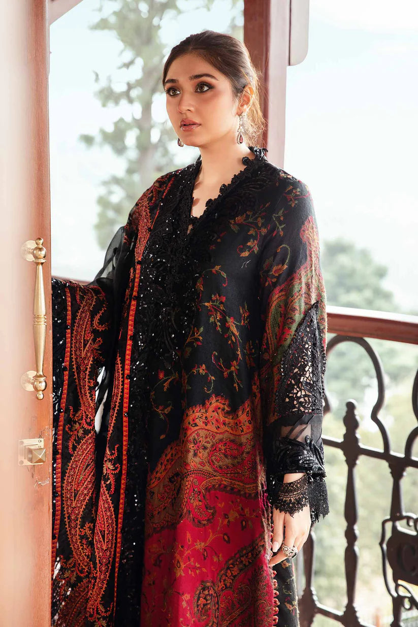 MARIA.B-3PC LAWN PRINTED EMB SHIRT WITH CHIFFON PRINT DUPATTA AND PRINT TROUSER-W.J-1784