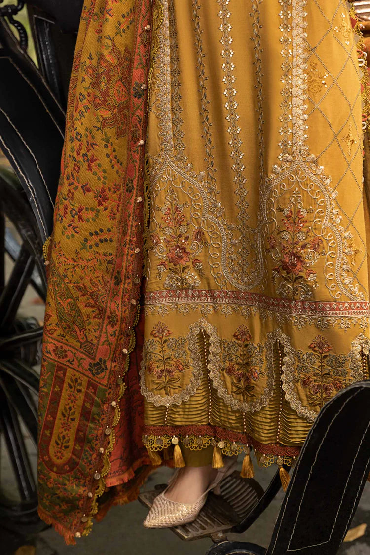 MARIA.B-3PC KARANDI EMBROIDERED SHIRT WITH COURTRAI PRINTED SHAWL AND TROUSER-W.J-2056