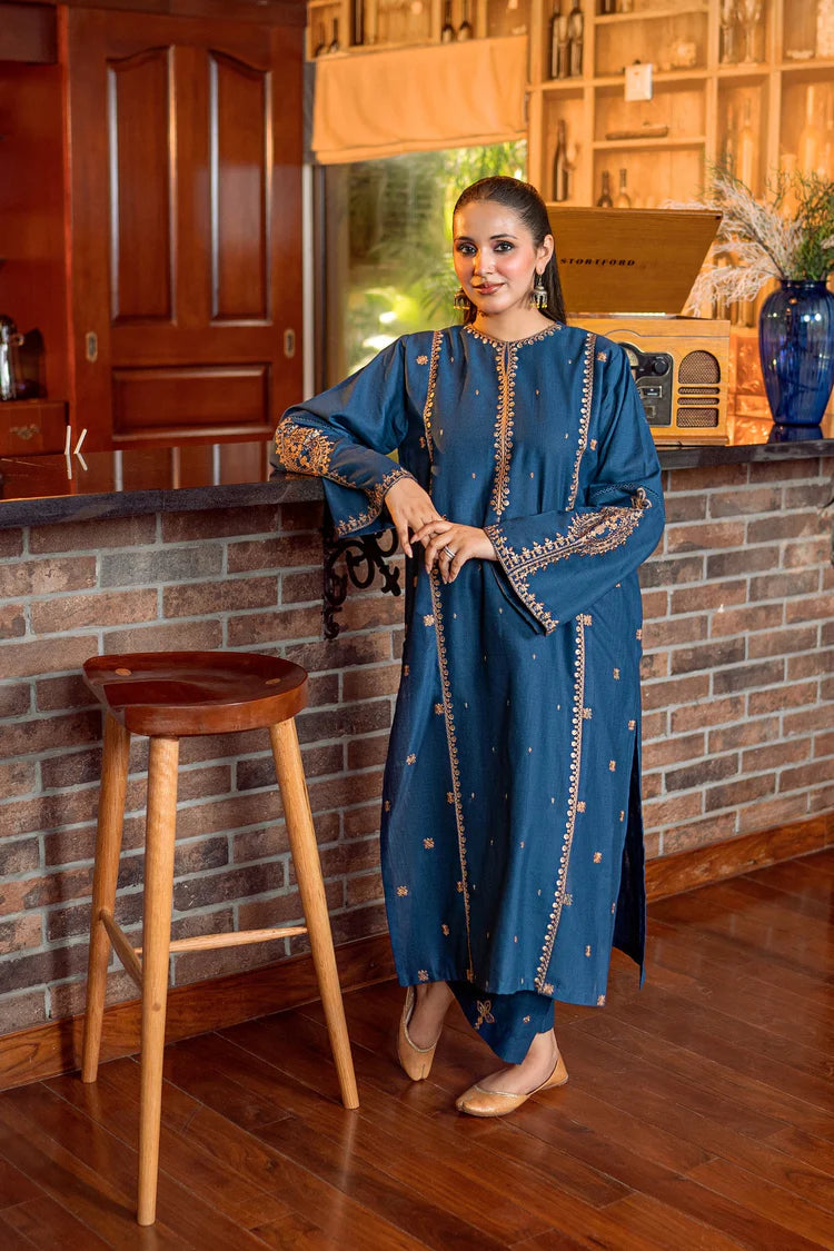 URGE-2PC DHANAK EMBROIDERED SHIRT AND EMBROIDRED SLEEVES-W.J-2032