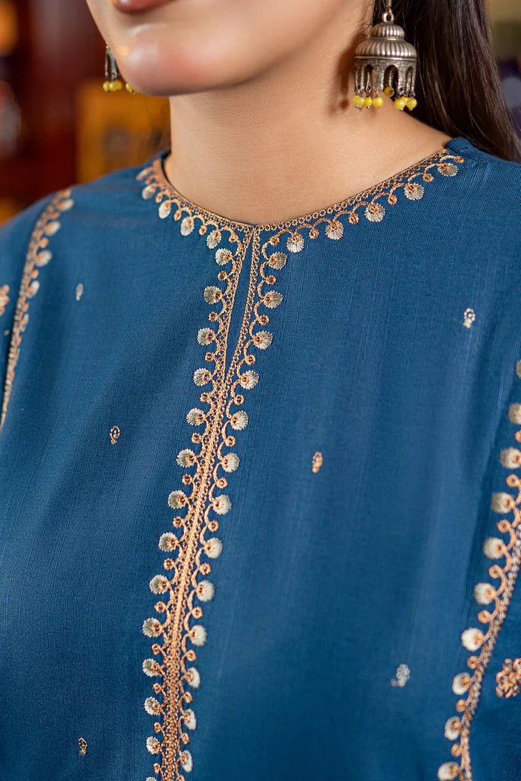 URGE-2PC DHANAK EMBROIDERED SHIRT AND EMBROIDRED SLEEVES-W.J-2032