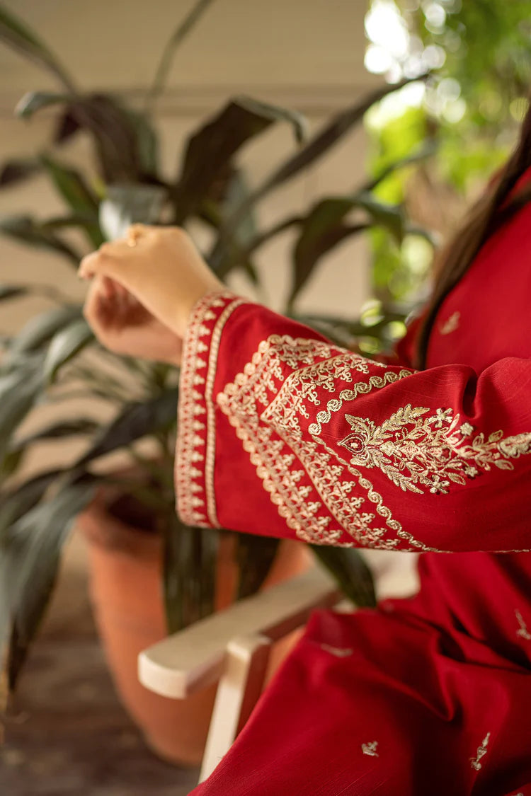 URGE-2PC DHANAK EMBROIDERED SHIRT AND EMBROIDRED TROUSER-W.J-2023