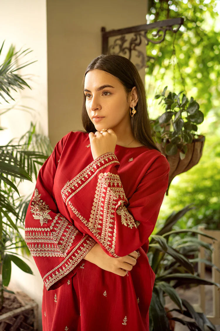 URGE-2PC DHANAK EMBROIDERED SHIRT AND EMBROIDRED TROUSER-W.J-2023