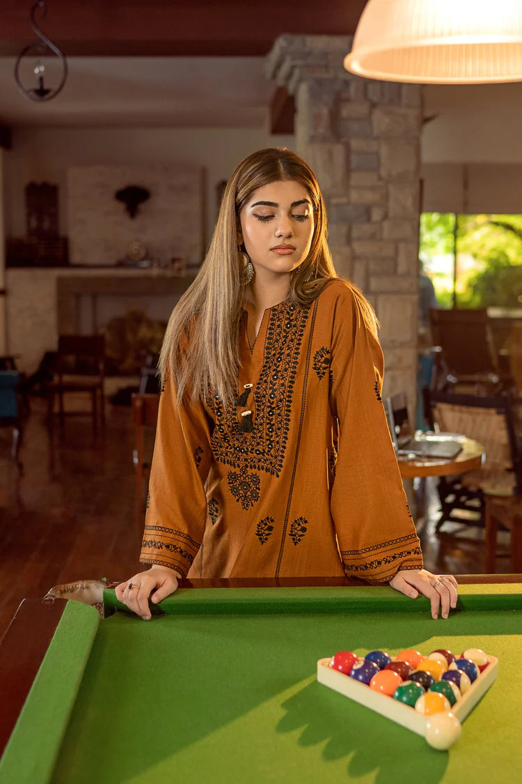 URGE-2PC DHANAK EMBROIDERED SHIRT AND EMBROIDRED TROUSER-W.J-2034