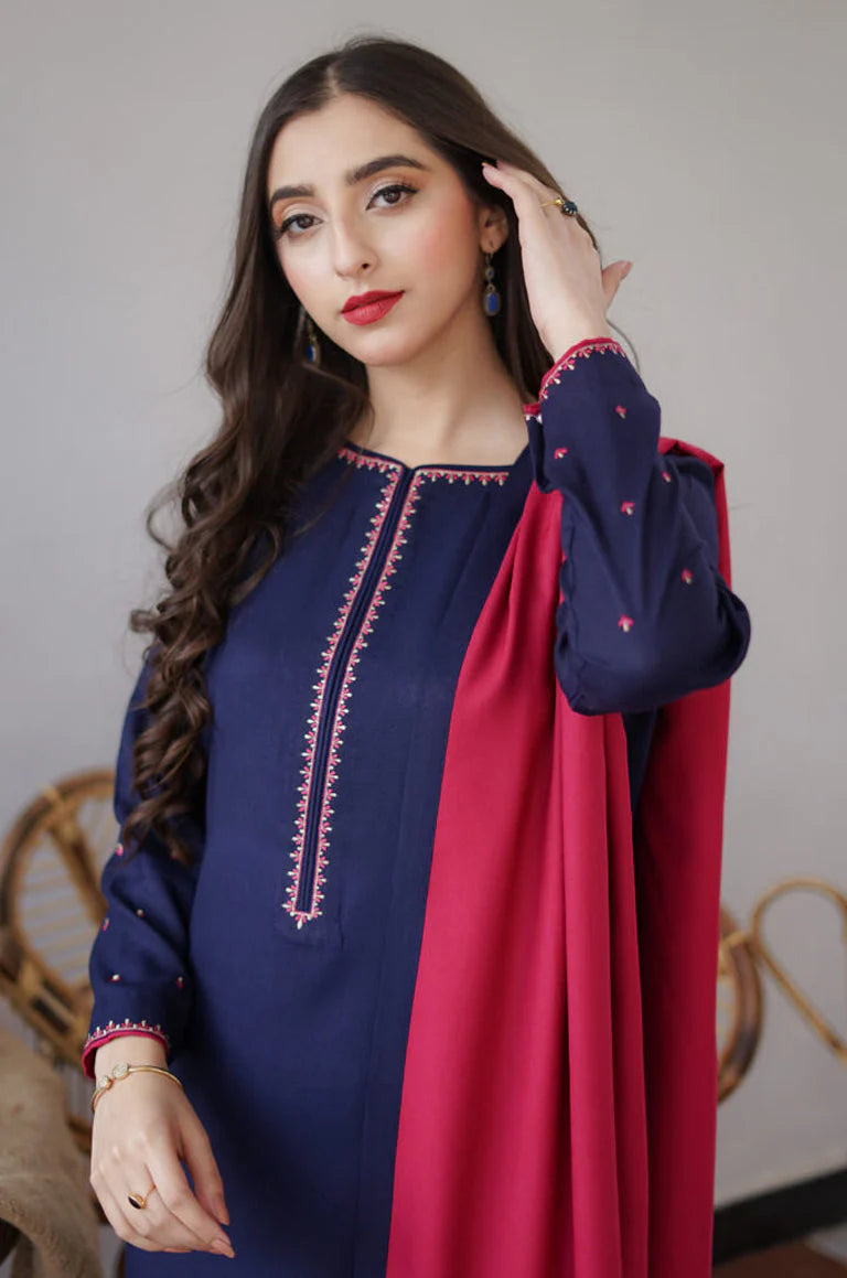 AISLING 3PC DHANAK EMBROIDERED WITH DHANAK EMBROIDERED SHAWL-W.J-1202