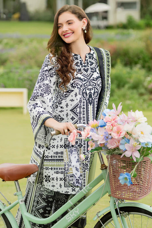 JAZMIN-3PC KHADDAR PRINTED SHIRT WITH KHADDAR PRINTED DUPATTA AND PRINTED TROUSER-W.J-1968