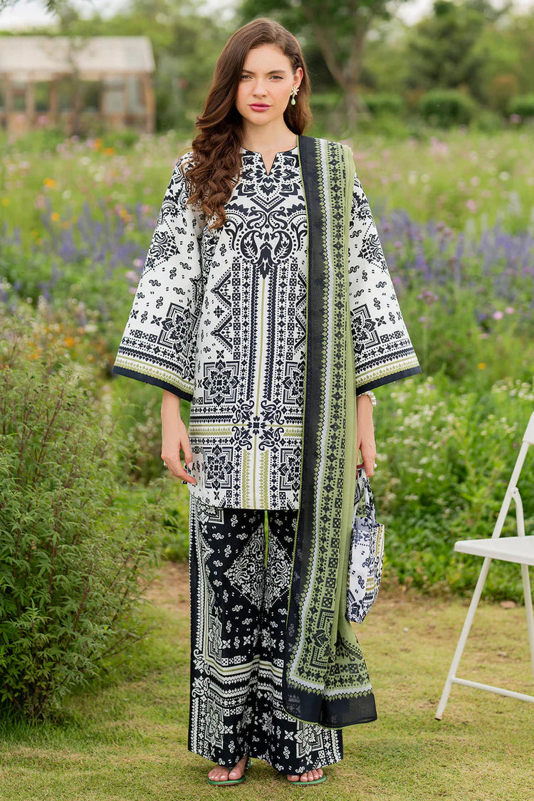 JAZMIN-3PC KHADDAR PRINTED SHIRT WITH KHADDAR PRINTED DUPATTA AND PRINTED TROUSER-W.J-1968