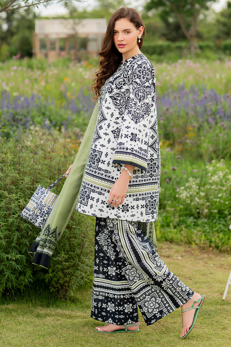 JAZMIN-3PC KHADDAR PRINTED SHIRT WITH KHADDAR PRINTED DUPATTA AND PRINTED TROUSER-W.J-1968