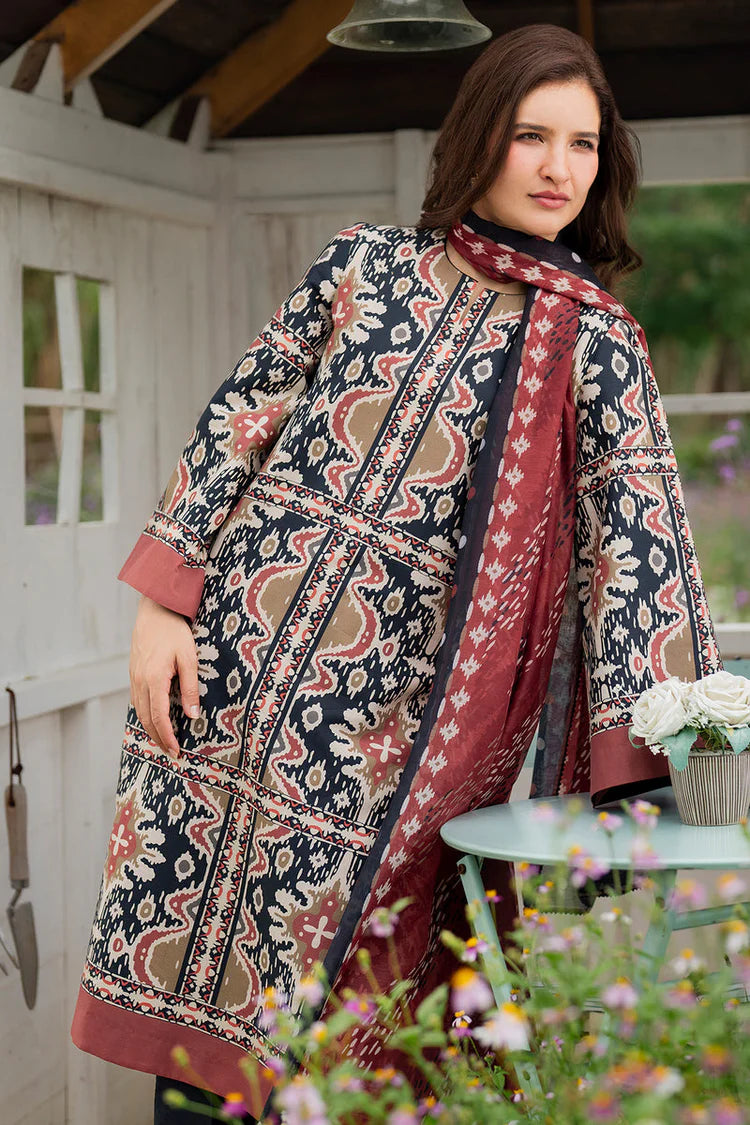 JAZMIN-3PC KHADDAR PRINTED SHIRT WITH KHADDAR PRINTED DUPATTA AND PRINTED TROUSER-W.J-1969