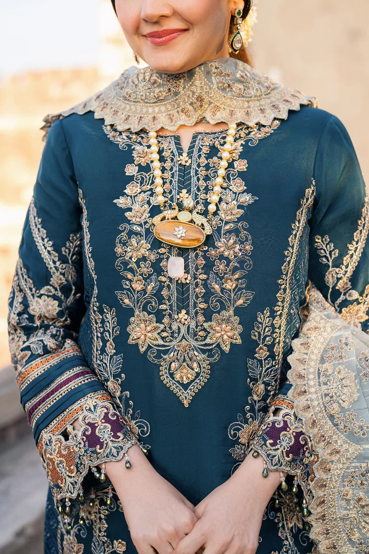 BATIK-3PC DHANAK HEAVY EMBROIDERED SHIRT WITH COTTON NET EMBROIDERED DUPATTA AND EMB TROUSER-WJ-1941