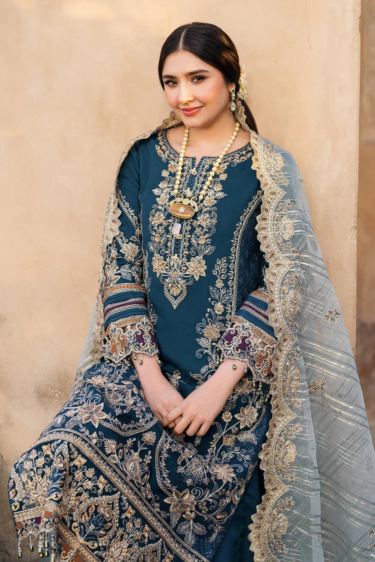 BATIK-3PC DHANAK HEAVY EMBROIDERED SHIRT WITH COTTON NET EMBROIDERED DUPATTA AND EMB TROUSER-WJ-1941