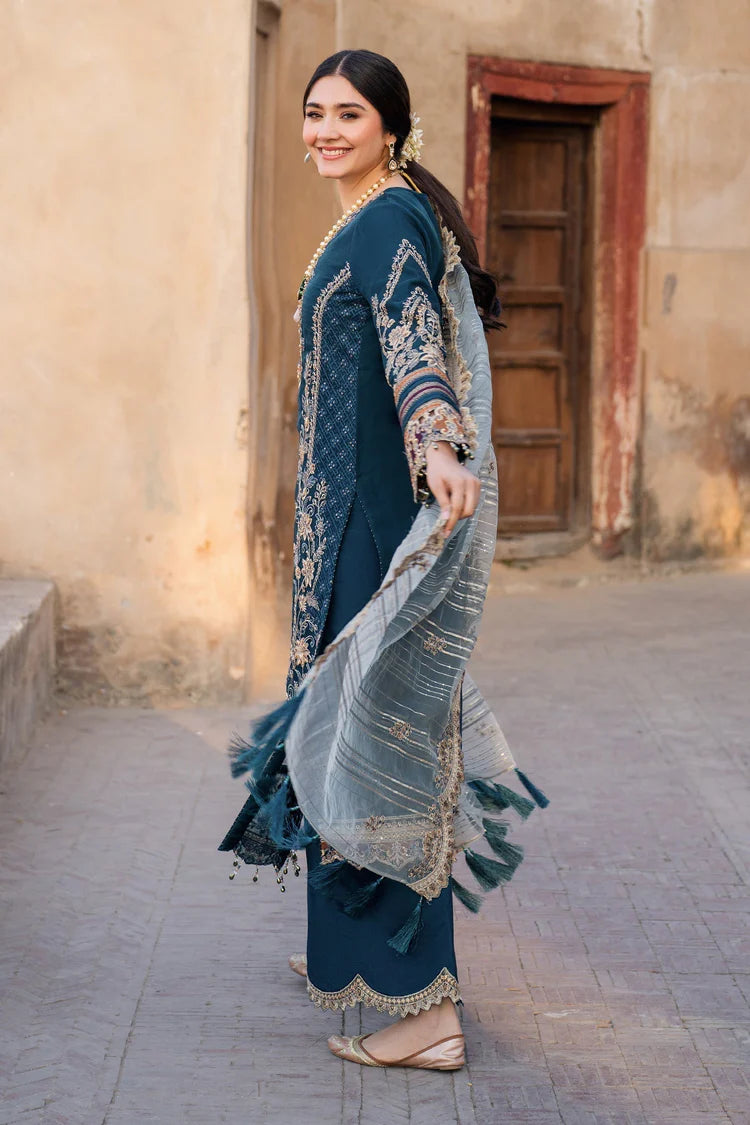 BATIK-3PC DHANAK HEAVY EMBROIDERED SHIRT WITH COTTON NET EMBROIDERED DUPATTA AND EMB TROUSER-WJ-1941