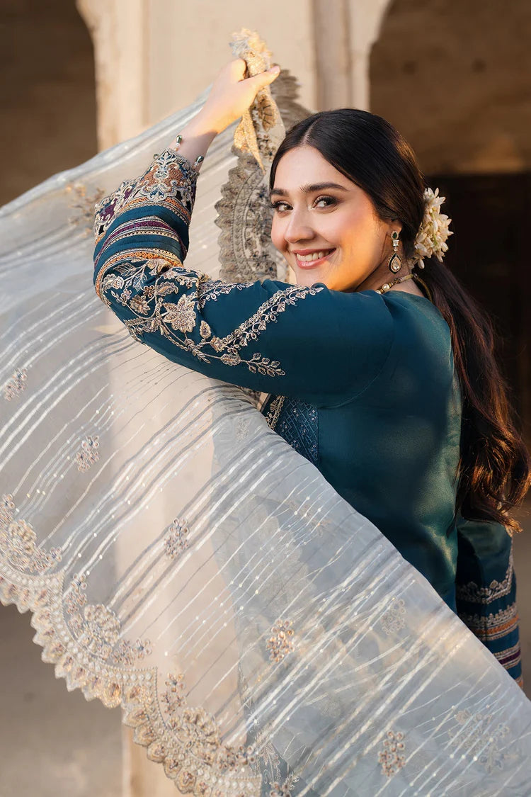 BATIK-3PC DHANAK HEAVY EMBROIDERED SHIRT WITH COTTON NET EMBROIDERED DUPATTA AND EMB TROUSER-WJ-1941