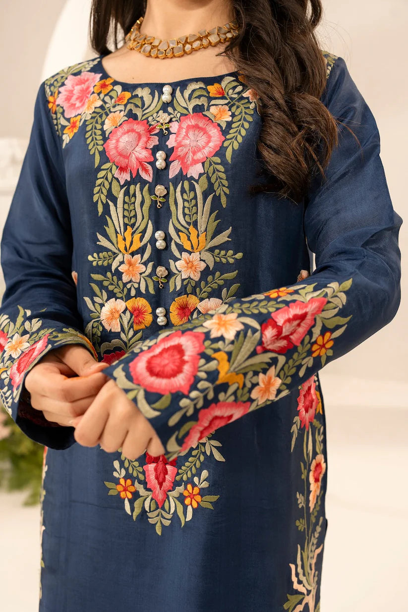 MIRANA-3PC LAWN EMBROIDERED SHIRT WITH CHIFFON TYE & DYE DUPATTA & TROUSER-W.J-1743