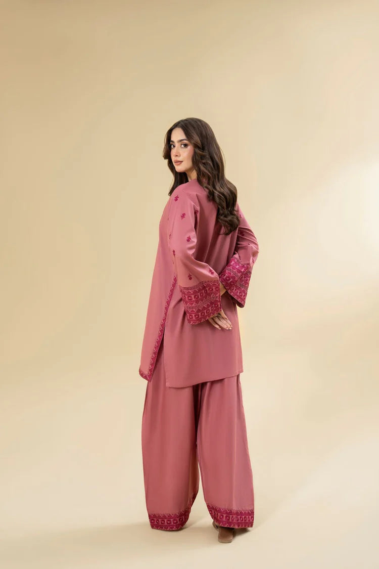 LAZULI-2PC KHADDAR EMBROIDRED SHIRT WITH KHADDAR EMB TROUSER-W.J-2001