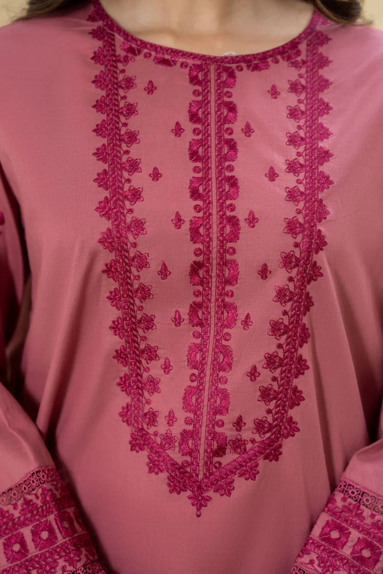LAZULI-2PC KHADDAR EMBROIDRED SHIRT WITH KHADDAR EMB TROUSER-W.J-2001