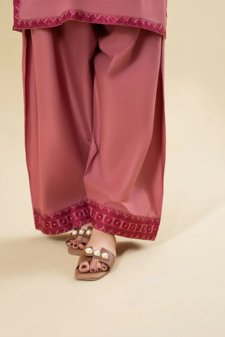LAZULI-2PC KHADDAR EMBROIDRED SHIRT WITH KHADDAR EMB TROUSER-W.J-2001
