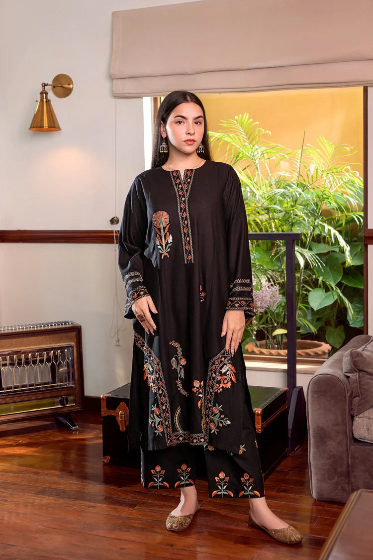 URGE-2PC DHANAK EMBROIDERED SHIRT AND EMBROIDRED TROUSER-W.J-2031