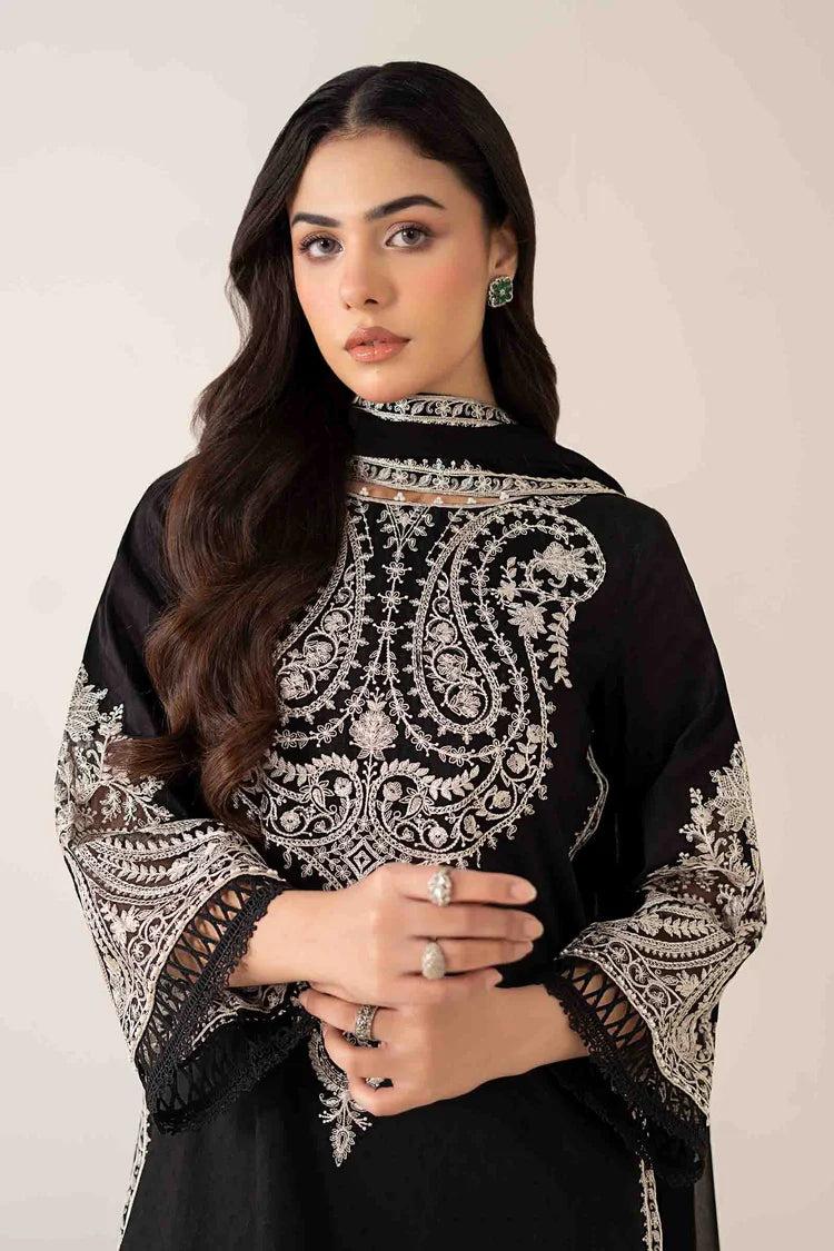 MARIA.B-3PC DHANAK EMBROIDERED SHIRT WITH BAMBER CHIFFON EMBROIDERED DUPATTA & TROUSER-WJ-1932