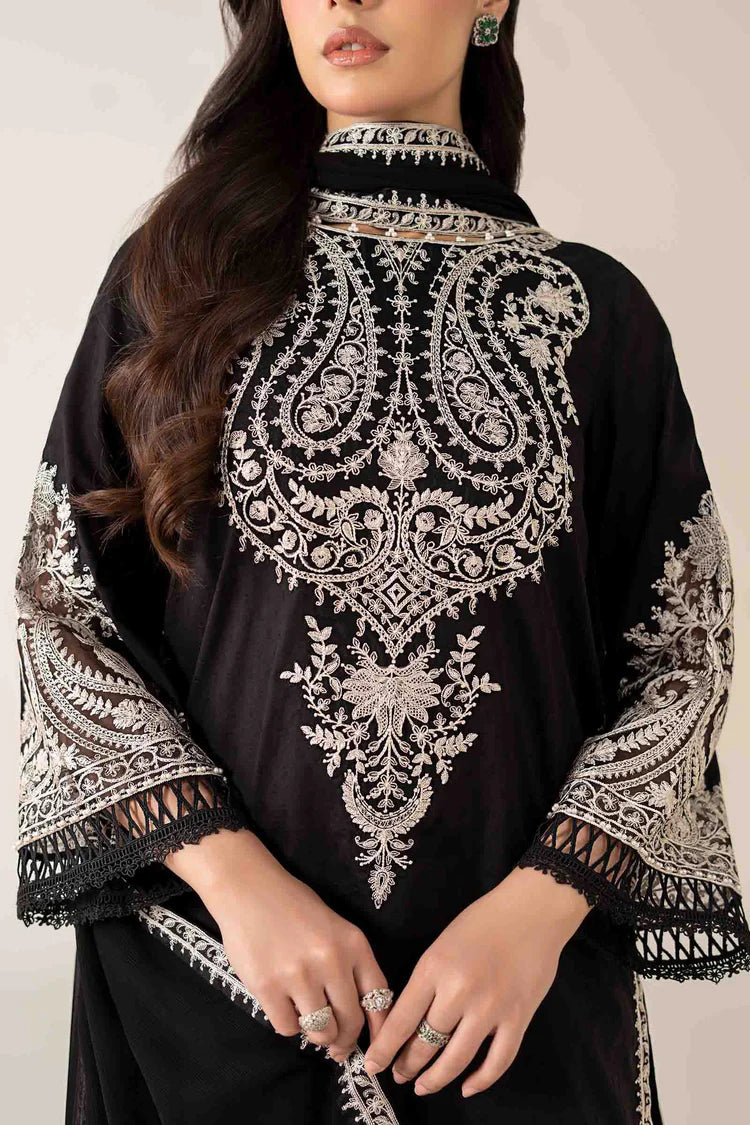 MARIA.B-3PC DHANAK EMBROIDERED SHIRT WITH BAMBER CHIFFON EMBROIDERED DUPATTA & TROUSER-WJ-1932
