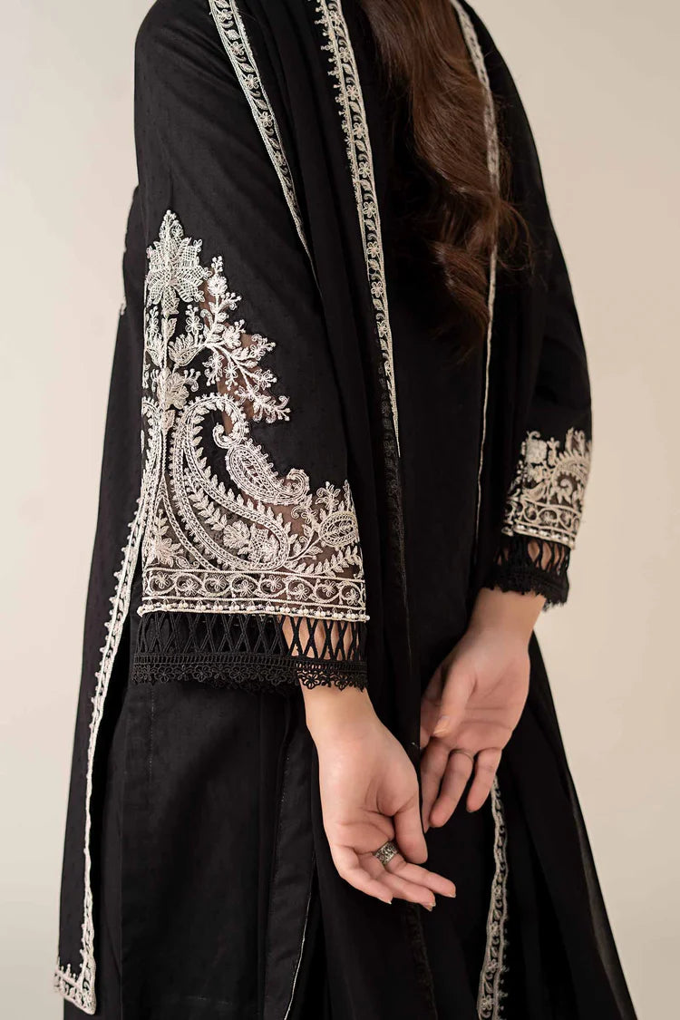 MARIA.B-3PC DHANAK EMBROIDERED SHIRT WITH BAMBER CHIFFON EMBROIDERED DUPATTA & TROUSER-WJ-1932