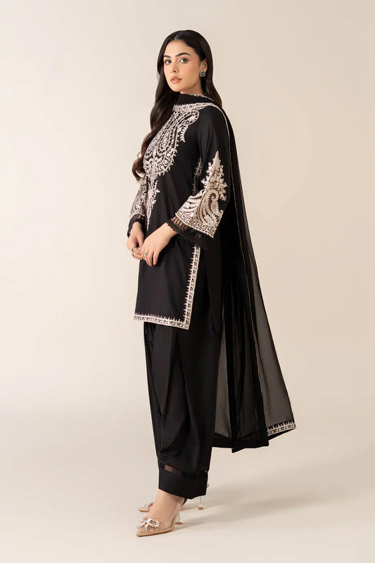 MARIA.B-3PC DHANAK EMBROIDERED SHIRT WITH BAMBER CHIFFON EMBROIDERED DUPATTA & TROUSER-WJ-1932