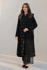 JAZMIN-3PC DHANAK EMBROIDERED SHIRT WITH CHIFFON EMB DUPATTA & TROUSER-W.J-2363