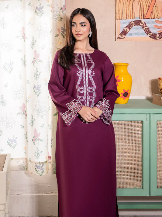 IZEL-2PC DHANAK EMBROIDERED SHIRT WITH DHANAK TROUSER-W.J-1783