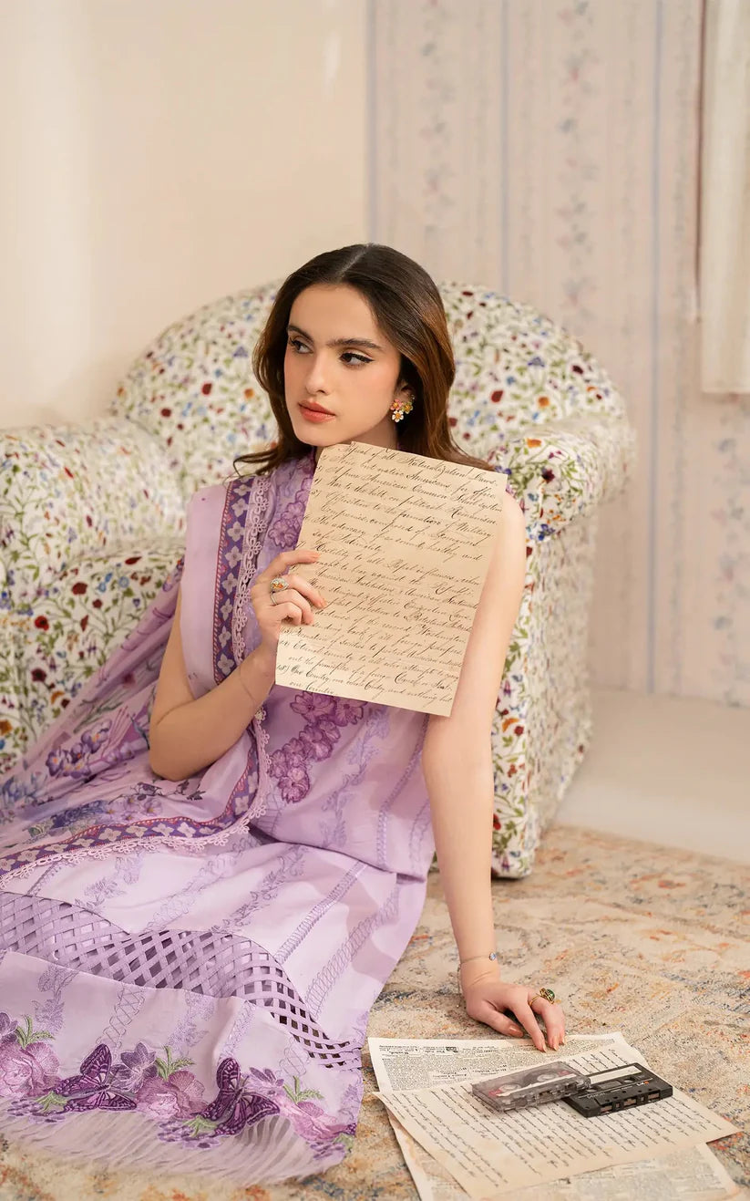 ASIFA NABEEL-3PC LAWN EMBROIDERED SHIRT WITH MONARK PRINTED DUPATTA AND TROUSER-W.J-1716