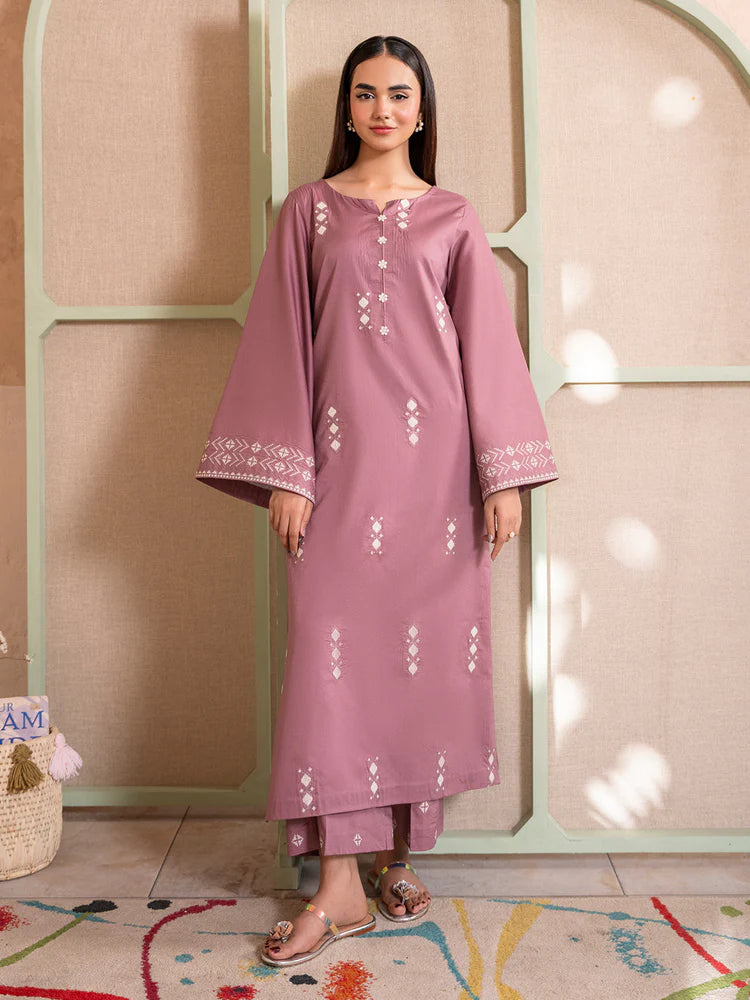 IZEL-2PC DHANAK EMBROIDERED SHIRT WITH DHANAK EMBROIDERED TROUSER-W.J-1990