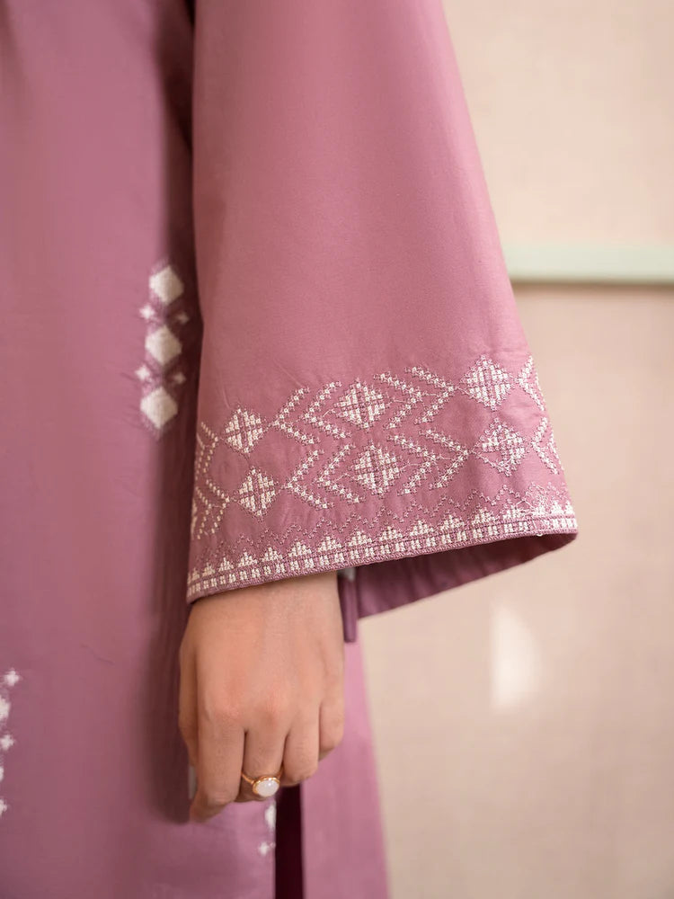 IZEL-2PC DHANAK EMBROIDERED SHIRT WITH DHANAK EMBROIDERED TROUSER-W.J-1990