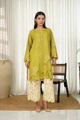 WearJora-2PC SHAMOZE SILK PRINTED SHIRT & SHAMOZE SILK PRINTED TROUSER-W.J-1983