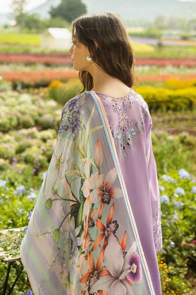 MUSHQ-3PC DHANAK EMBROIDERED SHIRT WITH COUTRAI WOOL PRINTED SHAWL AND TROUSER -W.J-1800