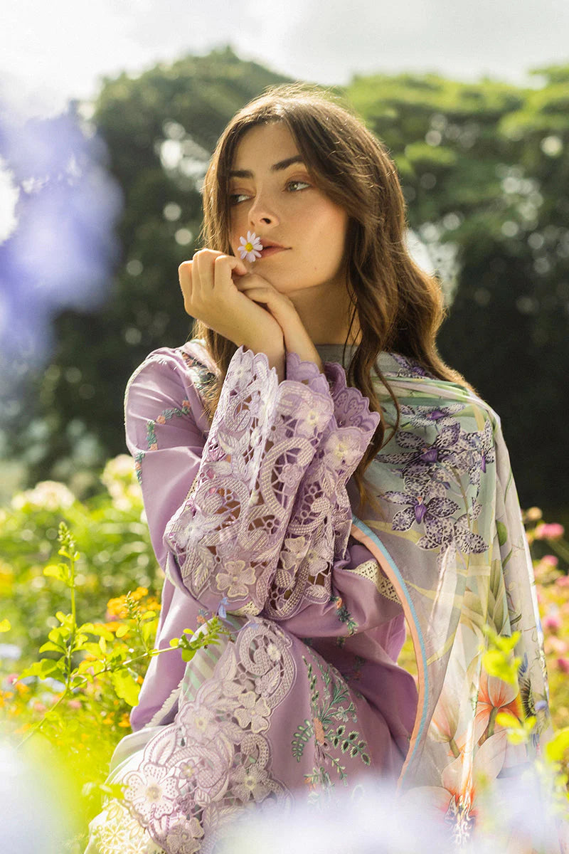 MUSHQ-3PC DHANAK EMBROIDERED SHIRT WITH COUTRAI WOOL PRINTED SHAWL AND TROUSER -W.J-1800