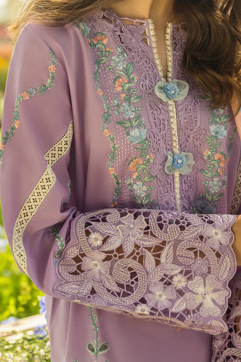 MUSHQ-3PC DHANAK EMBROIDERED SHIRT WITH COUTRAI WOOL PRINTED SHAWL AND TROUSER -W.J-1800
