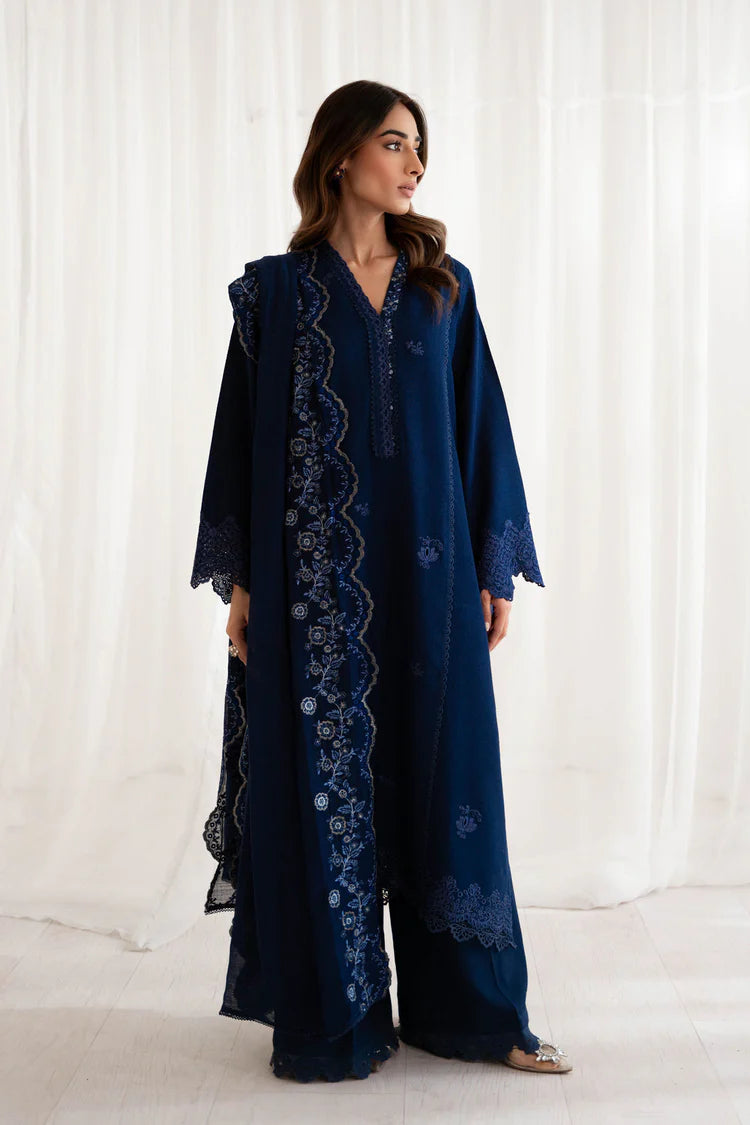 BATIK-3PC DHANAK EMBROIDERED SHIRT WITH DHANAK EMBROIDERED SHAWL AND TROUSER-WJ-1931