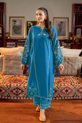 URGE-2PC LAWN SEQUIN EMBROIDERED SHIRT WITH EMB TROUSER-W.J-04