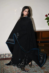 ZAIB-3PC DHANAK EMBROIDERED SHIRT WITH DHANAK EMBROIDERED SHAWL AND TROUSER-W.J-4386