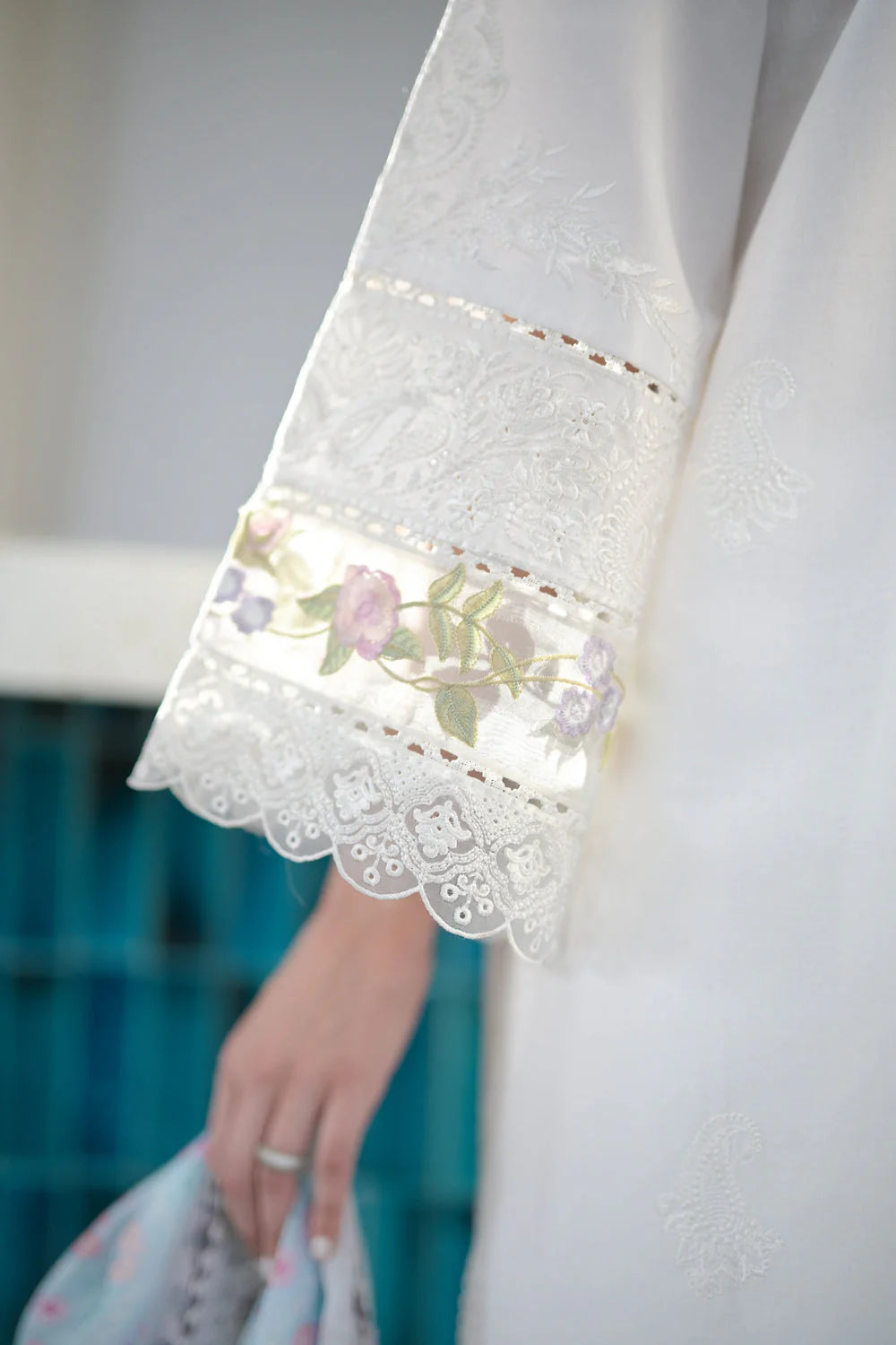 NATSHA KAMAL-3PC DHANAK EMBROIDERED SHIRT WITH WOOL PRINT SHAWL & TROUSER-W.J-1264