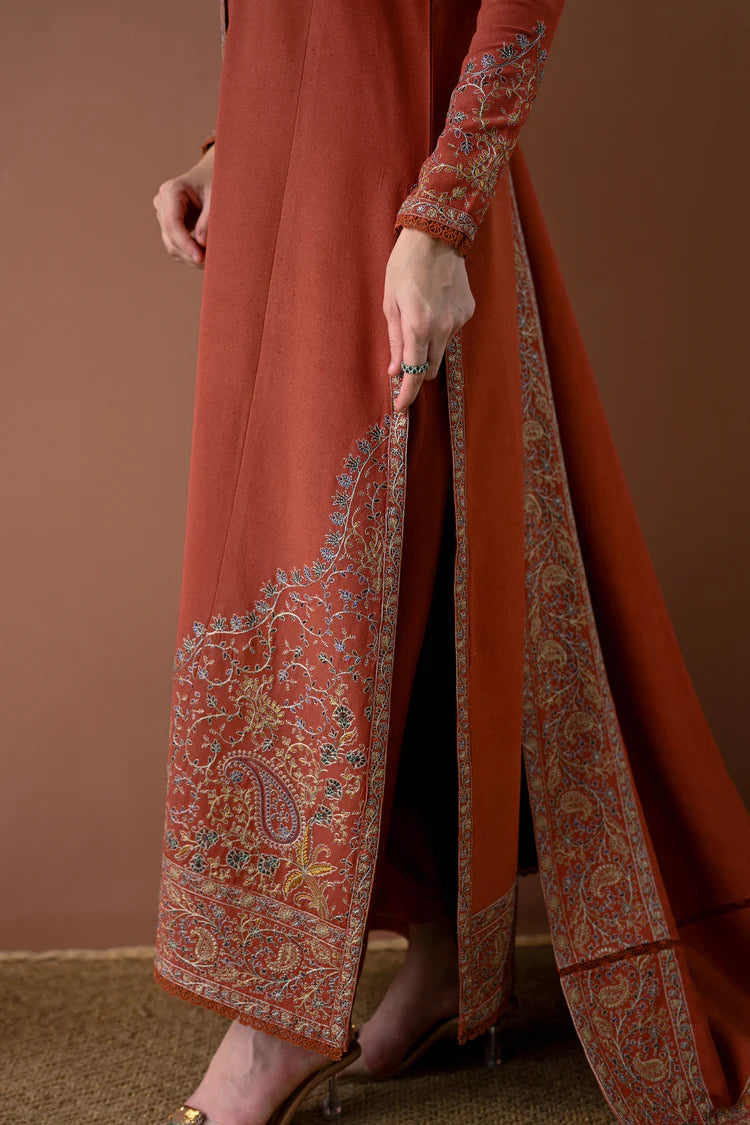 BATIK-3PC DHANAK EMBROIDERED SHIRT WITH DHANAK EMBROIDERED SHAWL AND TROUSER-W.J-2005