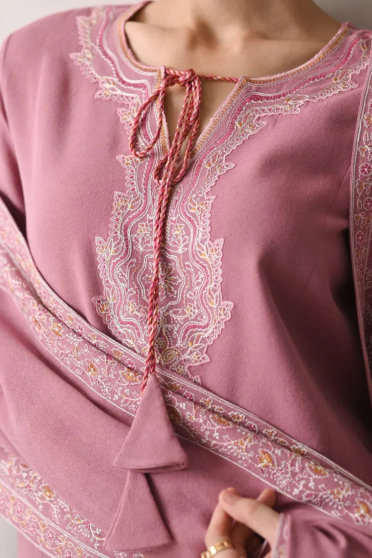 BATIK-3PC DHANAK EMBROIDERED SHIRT WITH DHANAK EMBROIDERED SHAWL AND TROUSER-W.J-1921